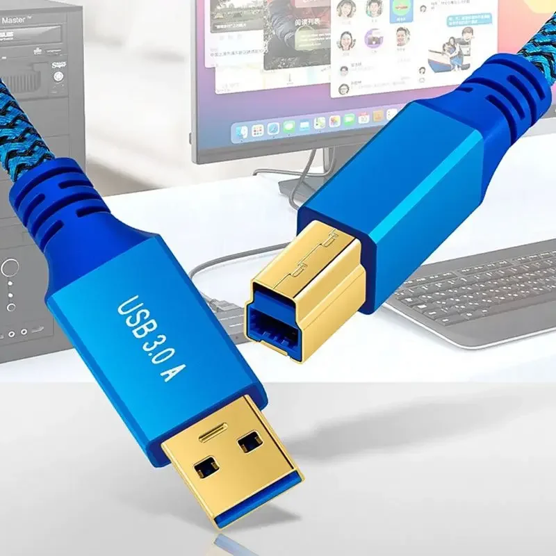 USB 3.0 A Male To B Male Printer Data Cable Pure Copper Computer High-Speed Transmission Computer Connection Square Port 0.3m-3m thumbnail 2