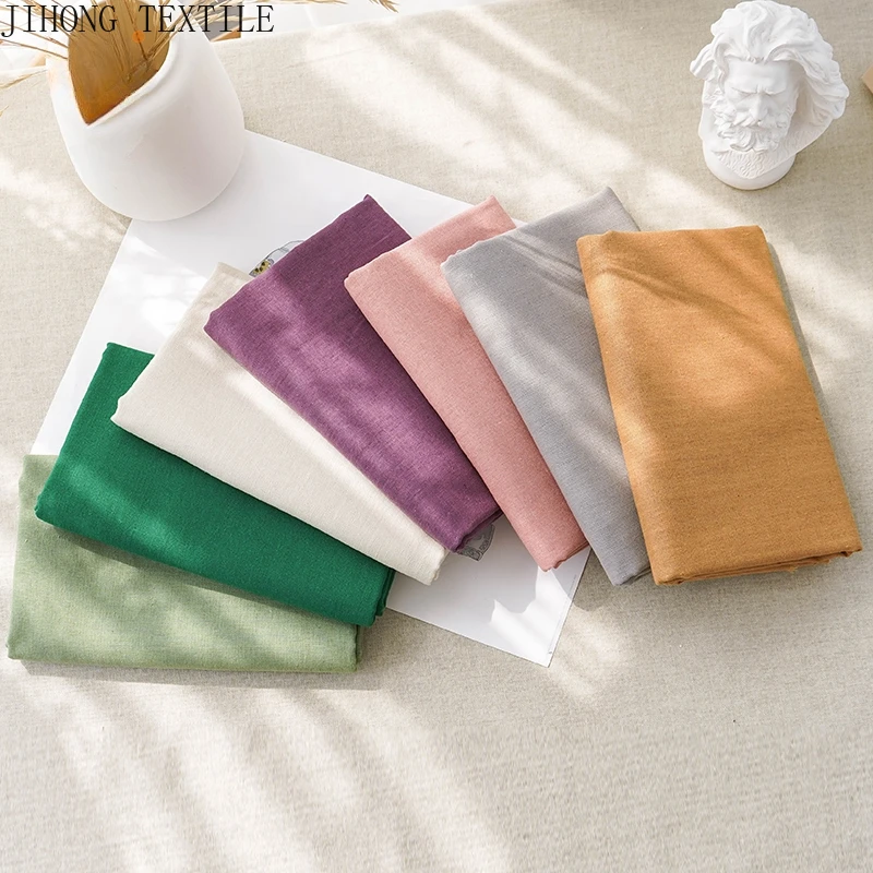 135x50cm Cotton Linen Fabric Solid Color Patchwork Seam Material Embroidery Needlework Base Fabric By Half Yards Hemp Cloth