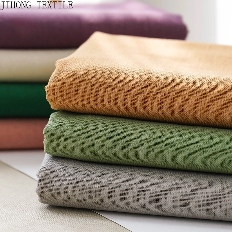 135x50cm Cotton Linen Fabric Solid Color Patchwork Seam Material Embroidery Needlework Base Fabric By Half Yards Hemp Cloth thumbnail 2