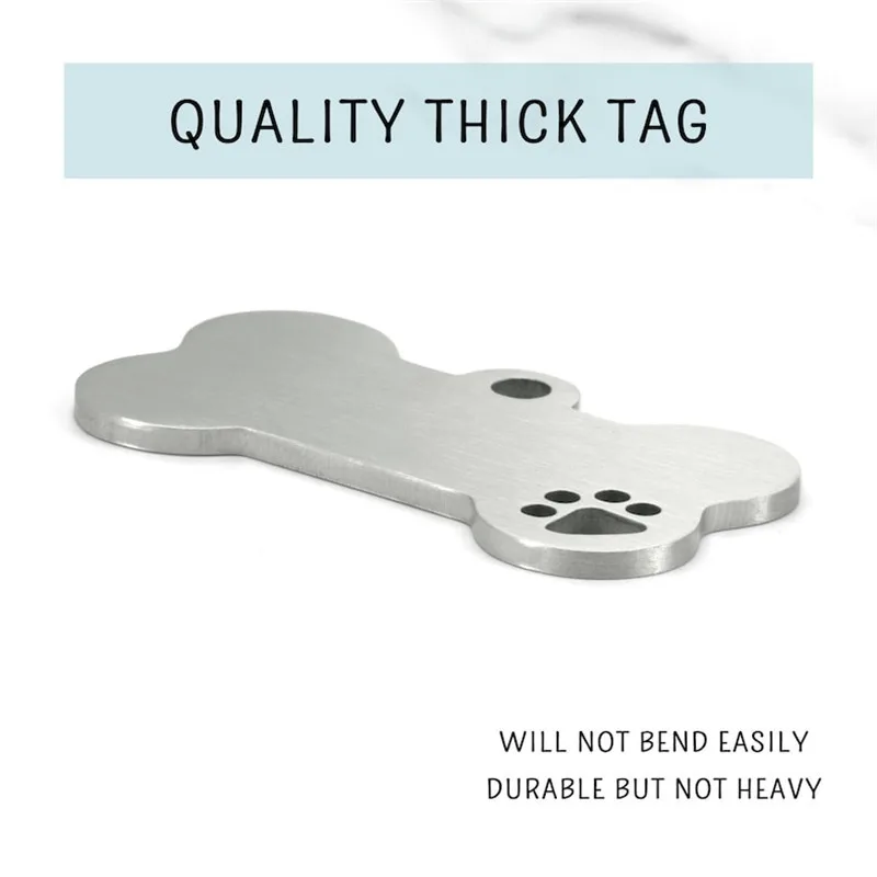 Stainless steel Personalized Engraving Anti-lost Dog ID Tag Customized Pet Name Puppy Collar Dog Cat Bone Tags Pet Supplies thumbnail 4