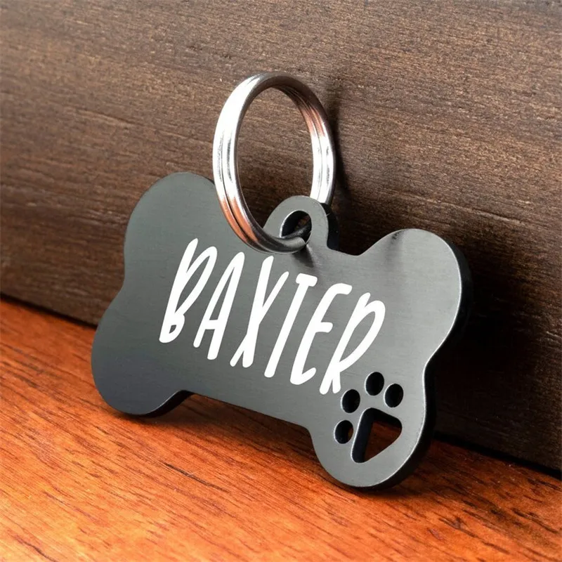 Stainless steel Personalized Engraving Anti-lost Dog ID Tag Customized Pet Name Puppy Collar Dog Cat Bone Tags Pet Supplies thumbnail 5
