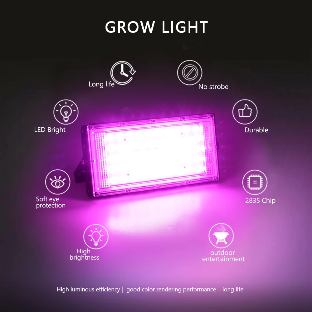 LED Grow Light 50W 100W 150W 220V Full Spectrum Phyto Lamp For Plant Outdoor Indoor Hydroponics Greenhouse Seeds Growth Lighting thumbnail 4