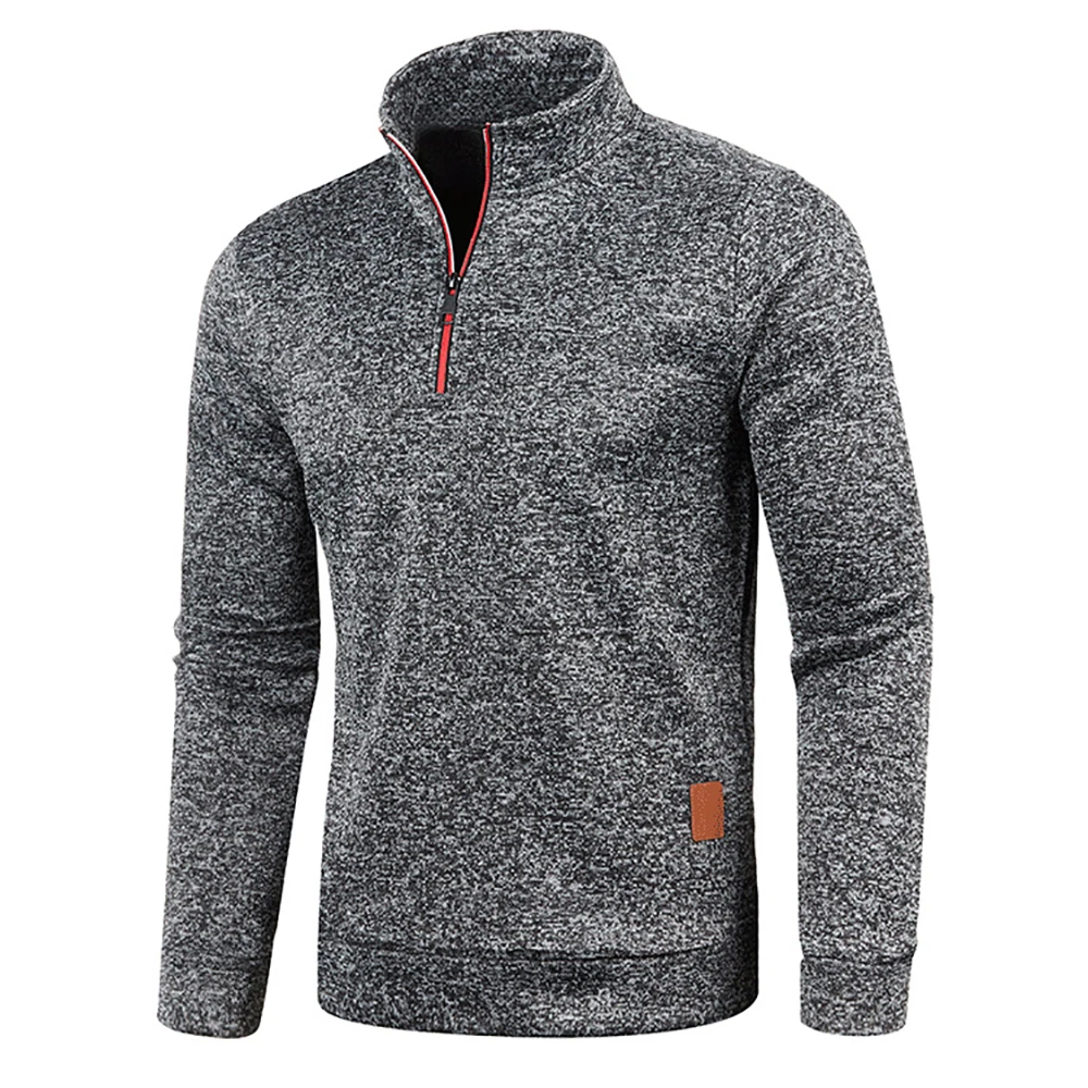 Men's Collar Half zipper Sweatshirts Spring Autumn Casual Pullover for Male Sweat Outdoor Turtleneck Coats Solid Sports Clothing thumbnail 3