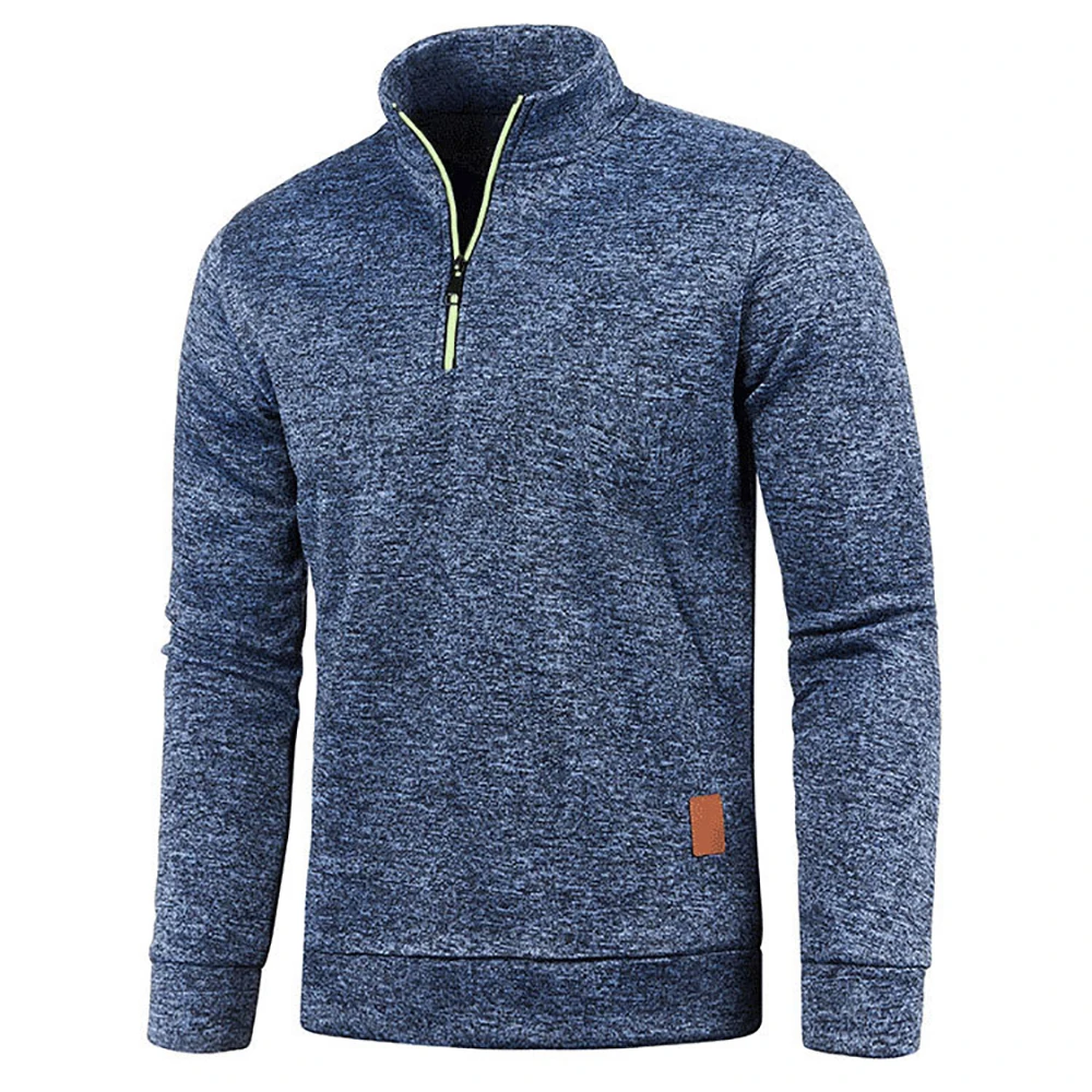 Men's Collar Half zipper Sweatshirts Spring Autumn Casual Pullover for Male Sweat Outdoor Turtleneck Coats Solid Sports Clothing thumbnail 2