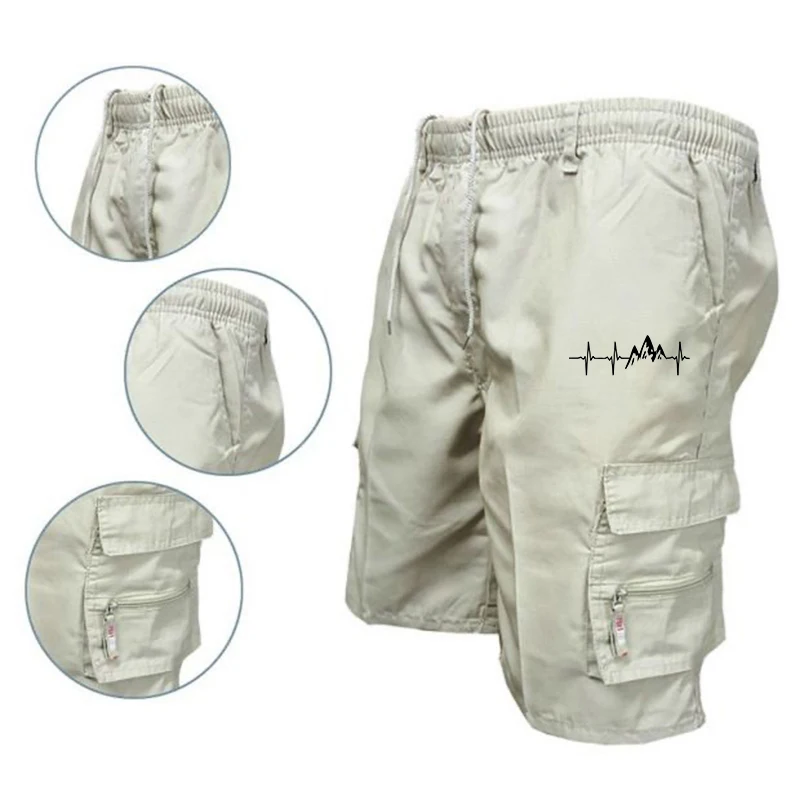 Men's Casual Work Shorts Multi-pocket Loose Drawstring Cargo Shorts Outdoor Sports Short Pants for Men Streetwear thumbnail 6