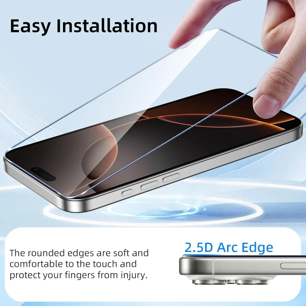 1~5PCS HD Tempered Glass For iPhone 16 17 Pro Max 17e 16e 15 14 13 12 Screen Protector Film For iPhone 11 13 Mini Glass thumbnail 3