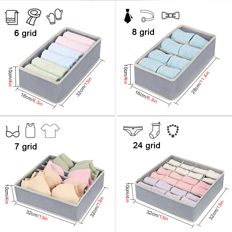 Organizer For Underwear Socks Bra Pants Scarf Tie Storage Box Wardrobe Drawer Organizers Foldable Case For Underwear Organizer thumbnail 4