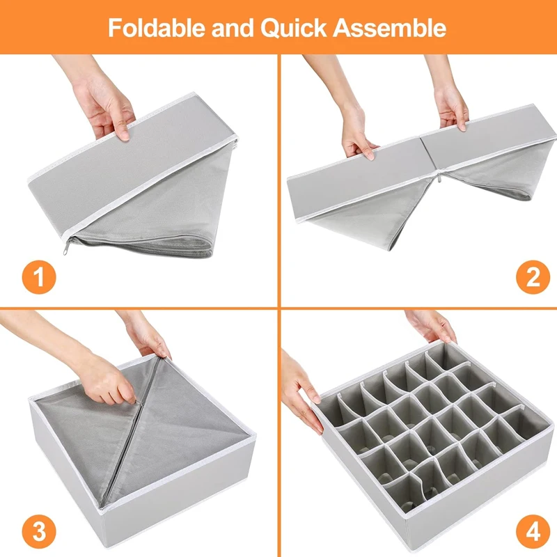 Organizer For Underwear Socks Bra Pants Scarf Tie Storage Box Wardrobe Drawer Organizers Foldable Case For Underwear Organizer thumbnail 6