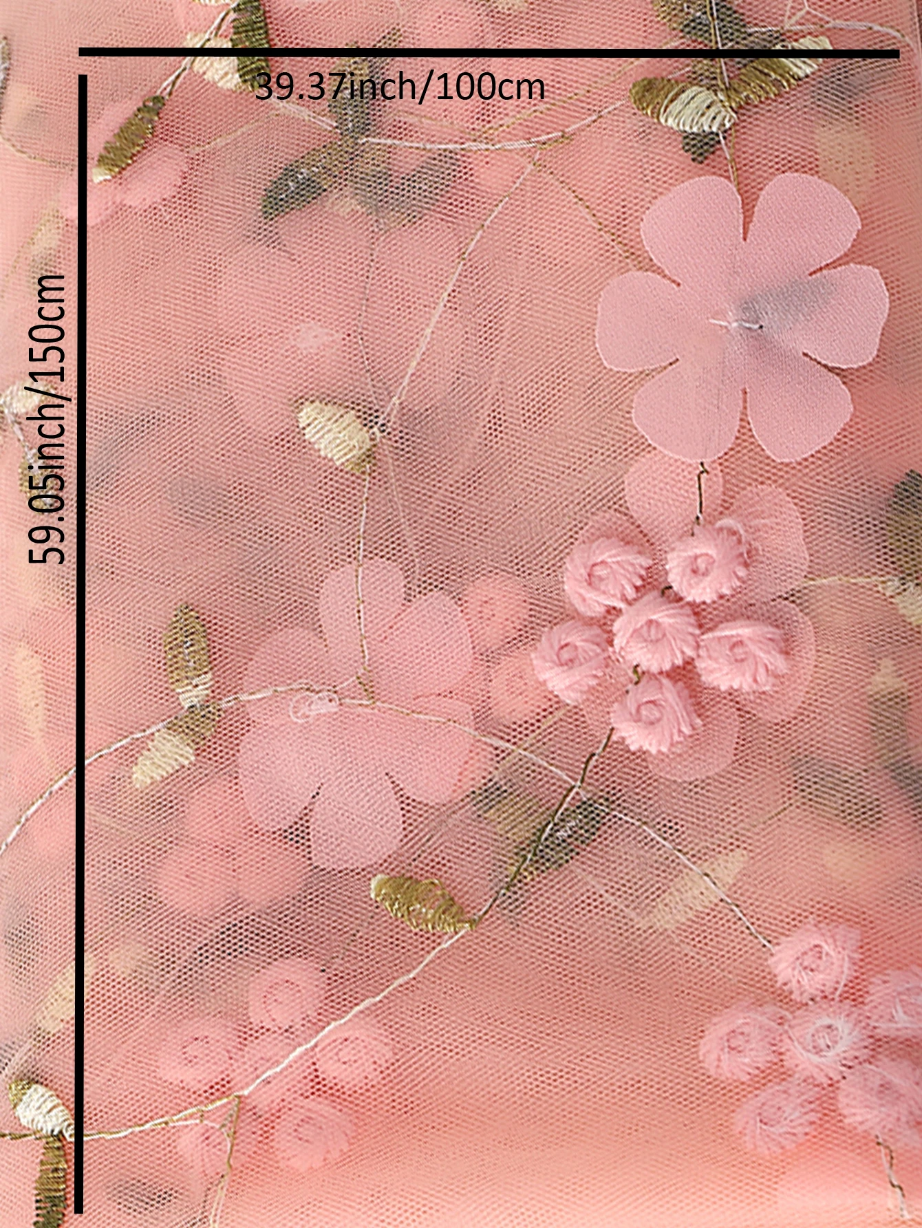 Floral Pattern Fabric Dusty Pink Flower Embroidery Mesh Lace Fabric Soft Tulle Fabric for DIY Clothing thumbnail 5