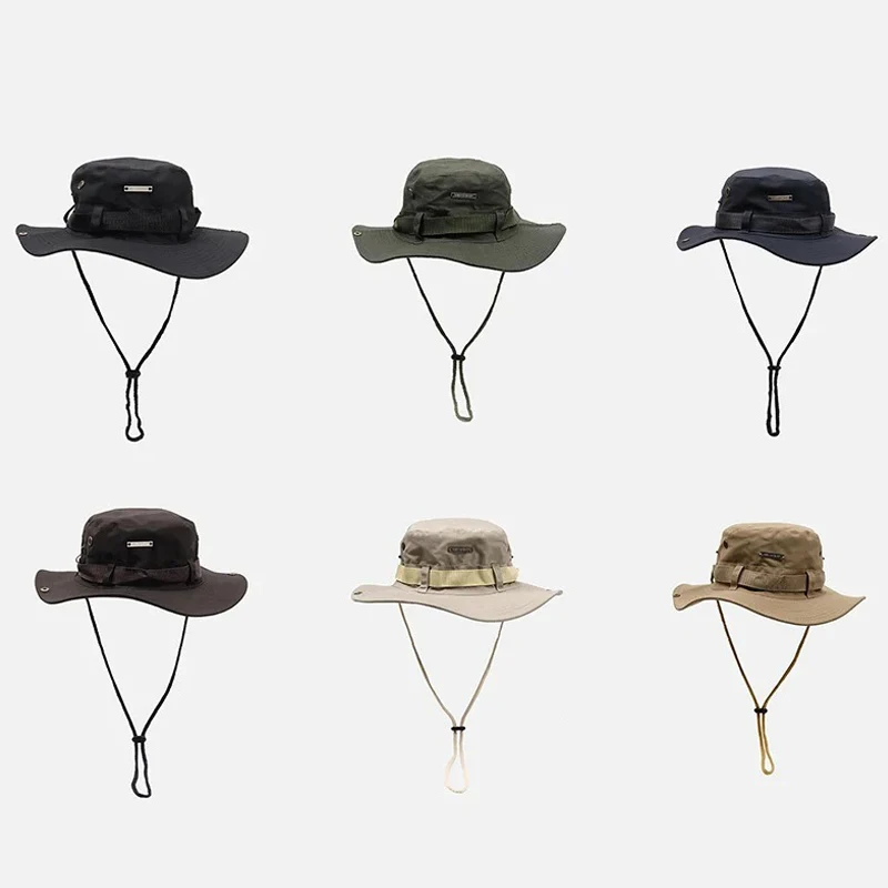Summer New Bucket Hat For Men Fisherman Cap Fishing Outdoor Sunshade Big Brim Panama Hat Sunscreen Riding Hiking Suncreen Sunhat thumbnail 3