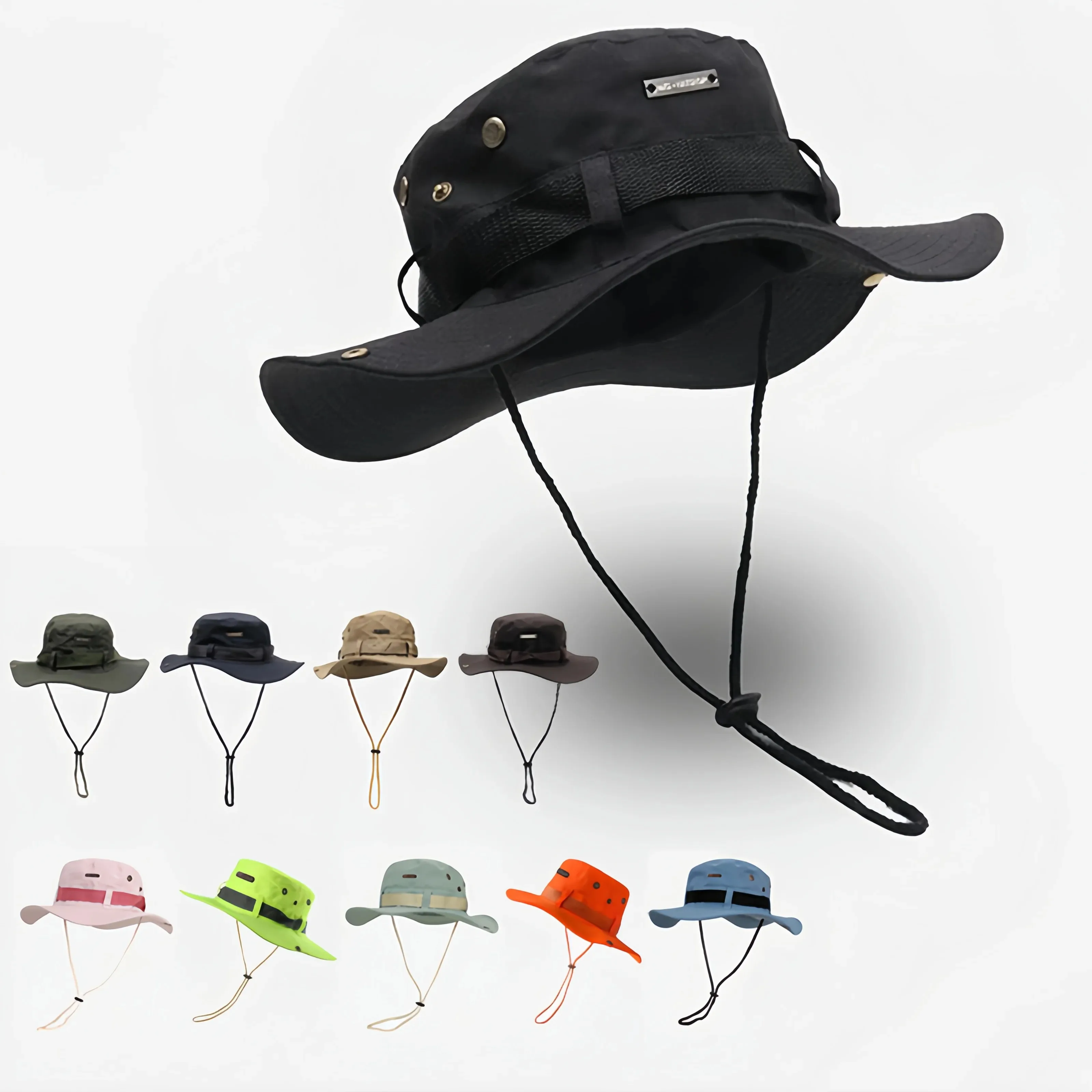 Summer New Bucket Hat For Men Fisherman Cap Fishing Outdoor Sunshade Big Brim Panama Hat Sunscreen Riding Hiking Suncreen Sunhat thumbnail 2