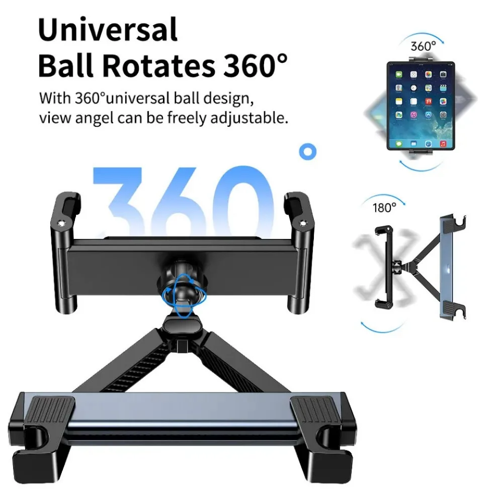 360 Degree Rotation Car Phone Holder & Tablet Mount for Rear Seat - High Quality & Comfortable Headrest Pillow Bracket thumbnail 5