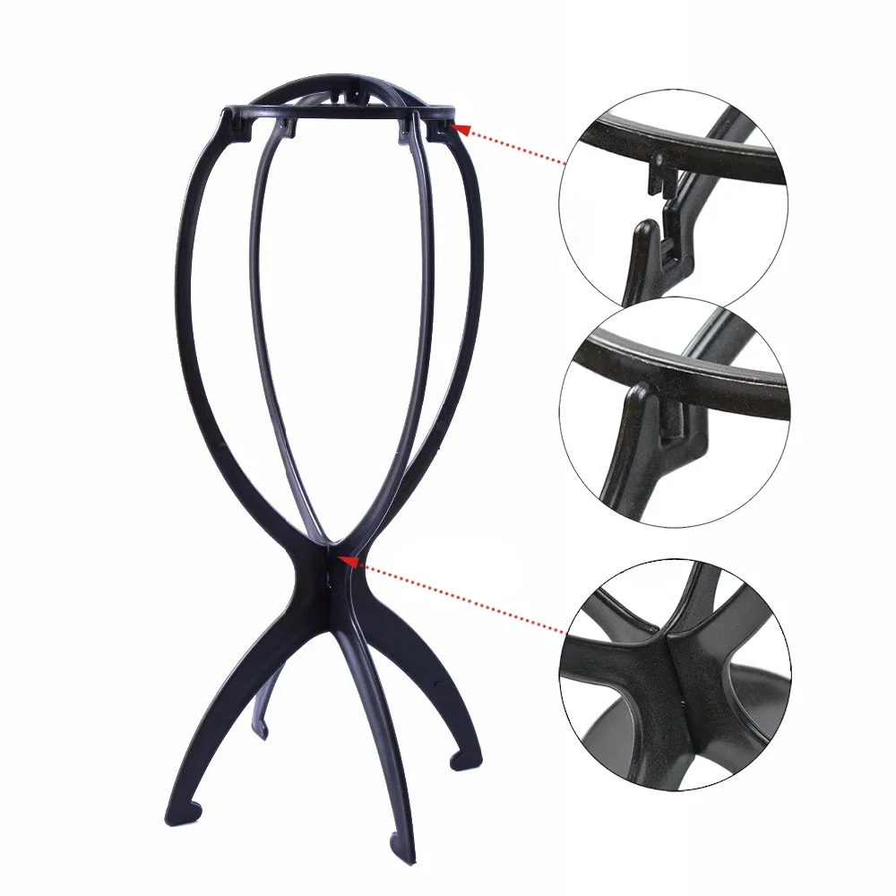 1PC Four Colors Wig Stands Plastic Hat Display Wig Head Holders 17x34Cm Mannequin Head/Stand Portable Folding Wig Stand thumbnail 3