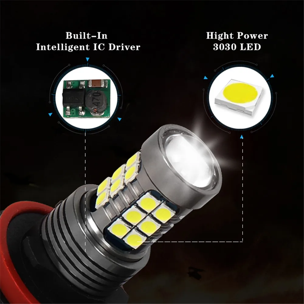 2Pcs LED Car Front Fog Light Lamps Bulb For AUDI A4 B7 B8 B9 2009 - 2019 2010 2011 2012 2013 2014 2015 2016 2017 2018 Accessory thumbnail 6
