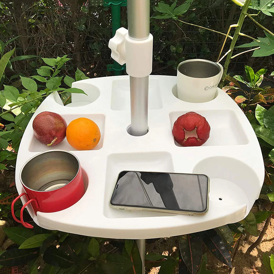 CYBeach Umbrella Umbrella Tray, with 4 Cup Holders and 4 Snack Grids, Suitable for Beaches, Terraces, Gardens and Swimming Pools thumbnail 6
