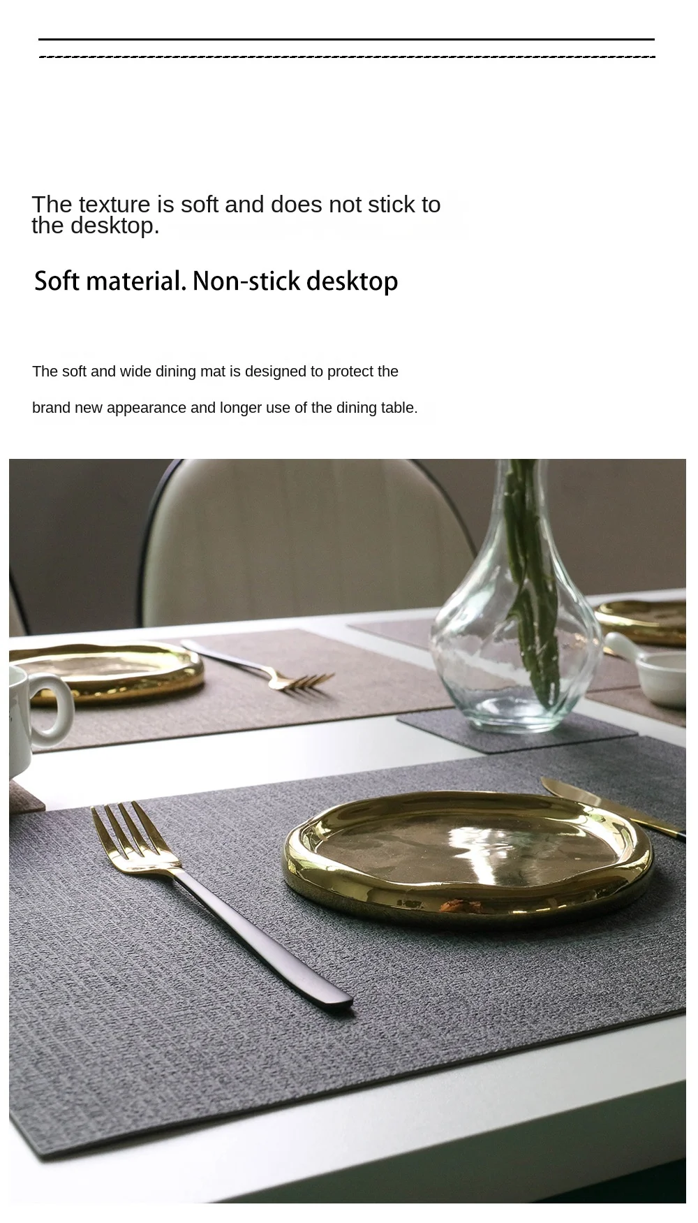 Waterproof Oilproof Placemats Non Slip Heat Resistance Washable Table Mats Cup Coasters Kitchen Water Uptake Dinner Placemats thumbnail 4