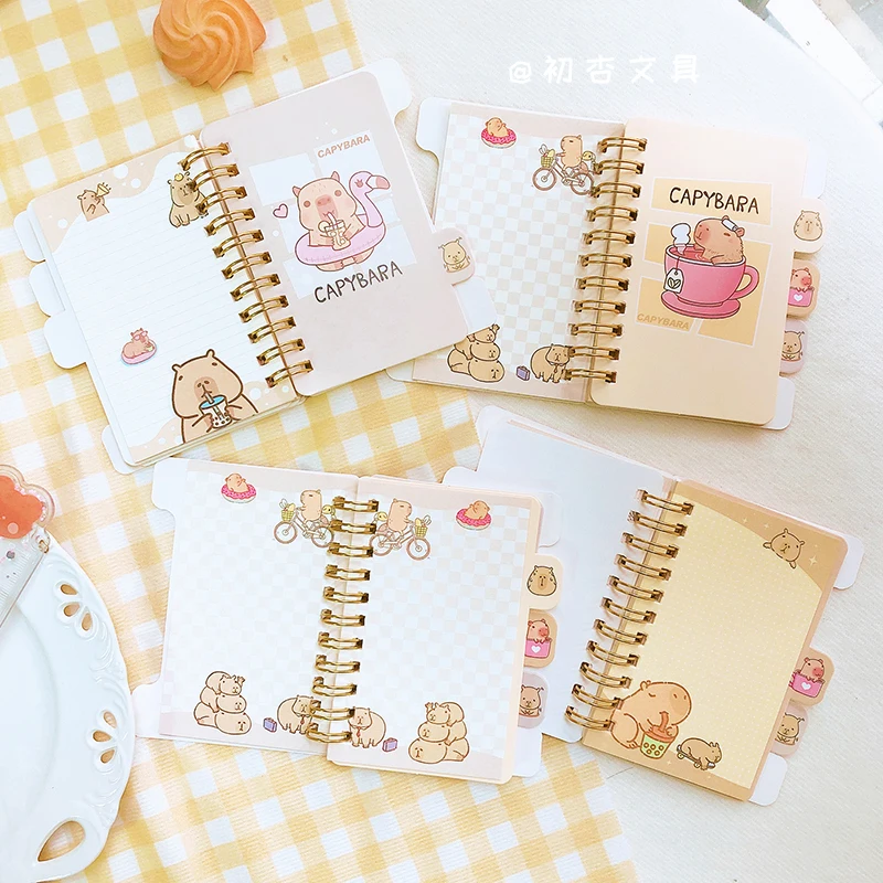 kawaii Stationery School supplies Office accessories Scratch paper memo pad Notepad diary journal capybara Aesthetic notebook thumbnail 2