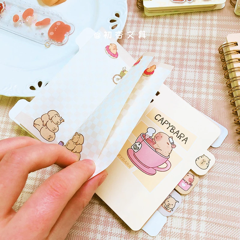 kawaii Stationery School supplies Office accessories Scratch paper memo pad Notepad diary journal capybara Aesthetic notebook thumbnail 5