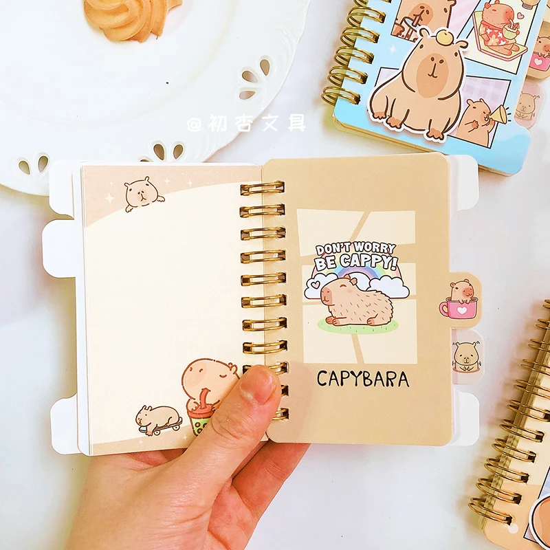 kawaii Stationery School supplies Office accessories Scratch paper memo pad Notepad diary journal capybara Aesthetic notebook thumbnail 3