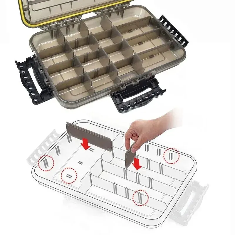 Waterproof Fishing Tackle Box Large Capacity Fishing Accessories Tool Storage Box Fish Hook Lure Fake Bait Box Fishing Supplies thumbnail 6