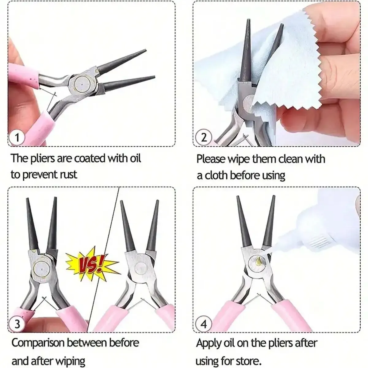 3pcs Jewelry Making Pliers Set - Needle Nose, Chain Nose, Round Nose & Wire Cutter - Perfect for Jewelry Repair, Wire Wrapping thumbnail 3