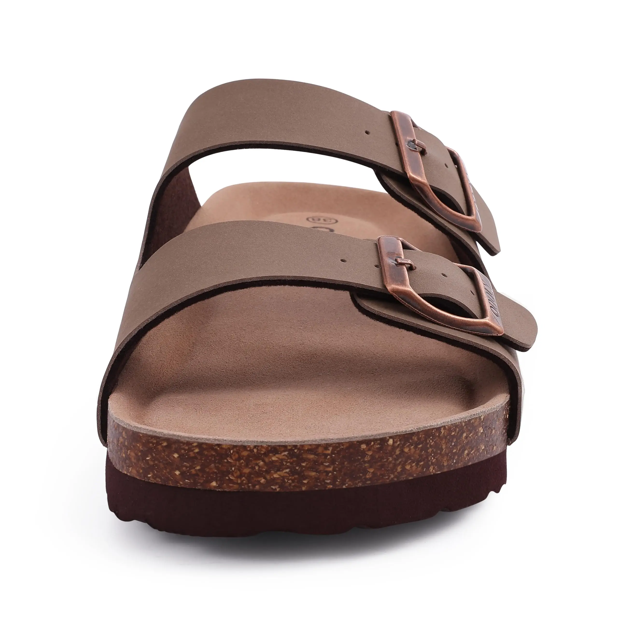 Litfun Classic Leather Cork Slippers Women Fashion Suede Flats Sandals Thick Footbed Cork Slides Unisex Outdoor Beach Slippers thumbnail 6