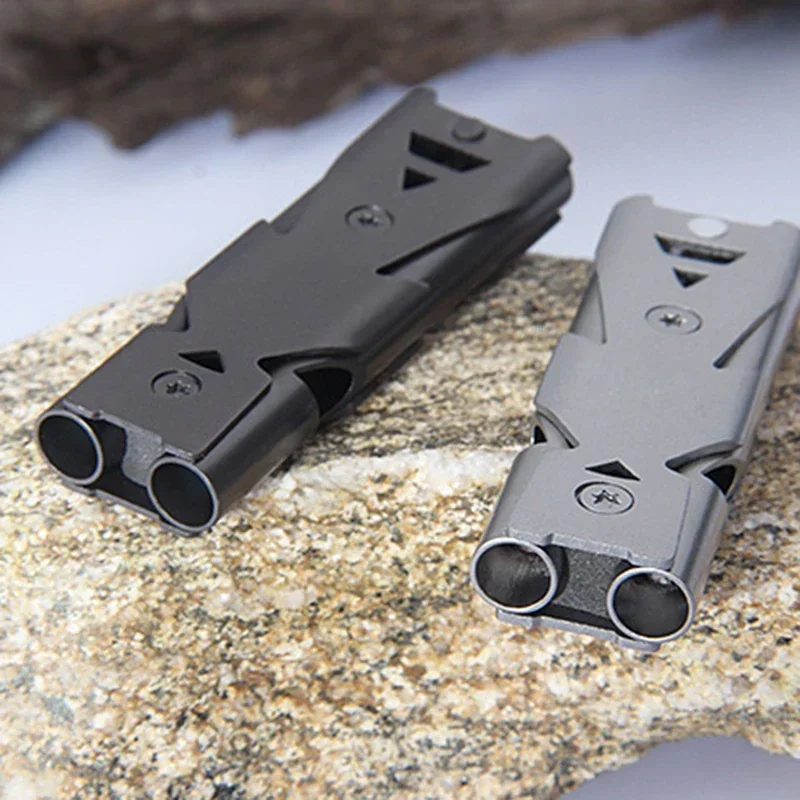 Portable Whistle 180 Db Double Tube Lifesaving Emergency SOS Safety Survival Tool Kit Outdoor Camping Equipment Referee Whistle thumbnail 4
