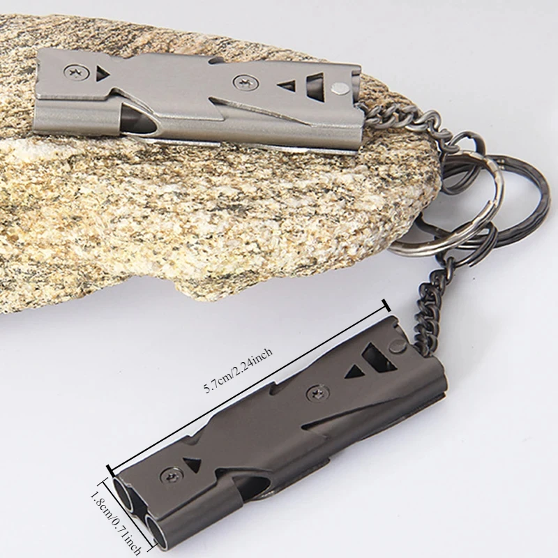 Portable Whistle 180 Db Double Tube Lifesaving Emergency SOS Safety Survival Tool Kit Outdoor Camping Equipment Referee Whistle thumbnail 5