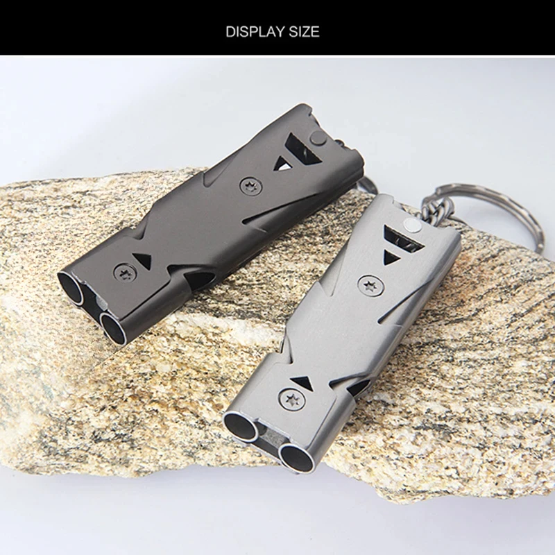 Portable Whistle 180 Db Double Tube Lifesaving Emergency SOS Safety Survival Tool Kit Outdoor Camping Equipment Referee Whistle thumbnail 6