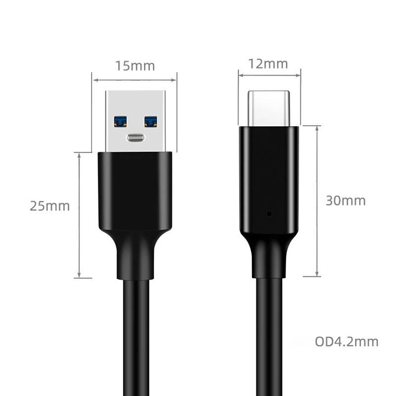 USB3.2 10Gbps Cable USB Type A to USB C 3.1/3.2 Gen2 Cable Data Transfer USB C SSD Hard Disk Cable 3A 60W QC 3.0 Fast Charging thumbnail 5