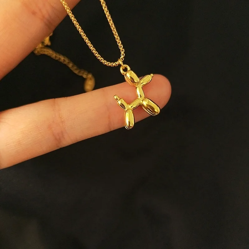 Silver Color Cute Animal Balloon Dog Necklaces Creative Pendant Clavicle Chain Necklace Ladies Girl Jewelry Dropshipping thumbnail 4