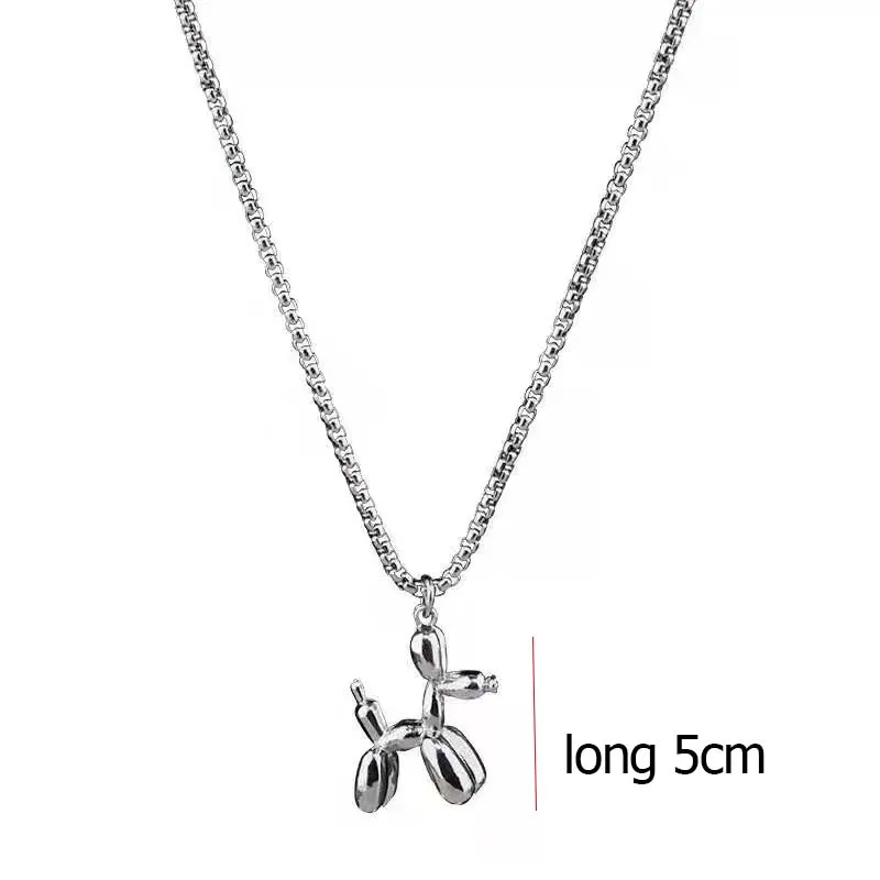 Silver Color Cute Animal Balloon Dog Necklaces Creative Pendant Clavicle Chain Necklace Ladies Girl Jewelry Dropshipping thumbnail 6