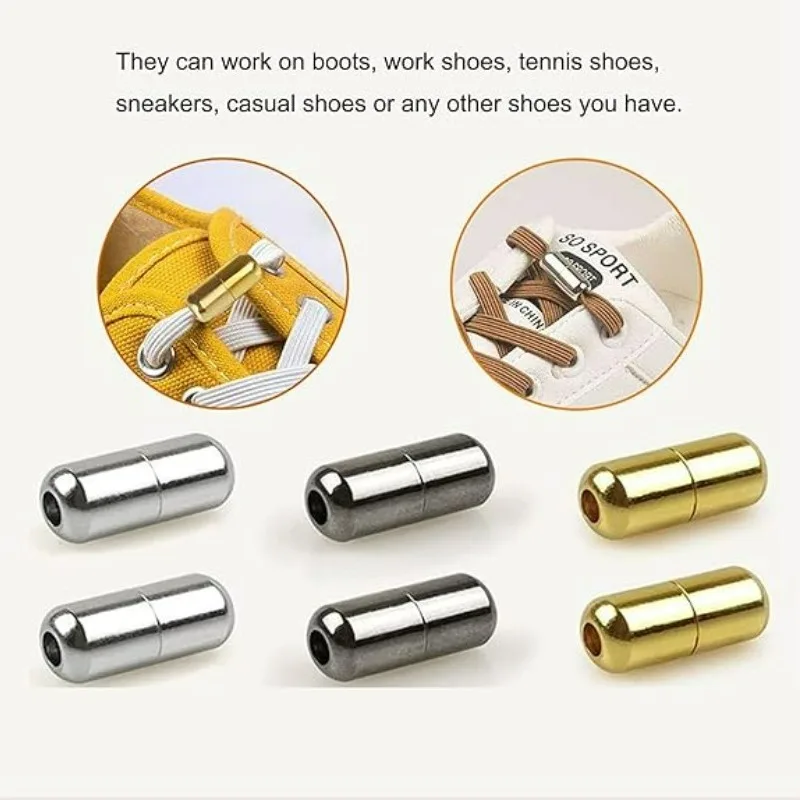 Shoelaces Semicircle Buckle Connector Quick Shoestring No Tie Button Adult Kids Sneaker Capsule Metal Lock Lazy Shoe Decorations thumbnail 6