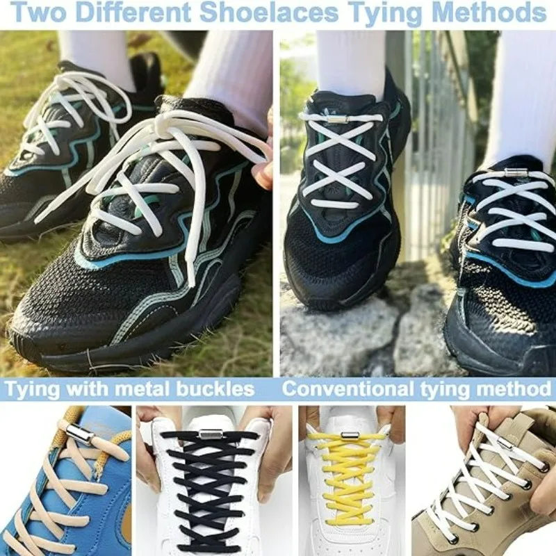 Shoelaces Semicircle Buckle Connector Quick Shoestring No Tie Button Adult Kids Sneaker Capsule Metal Lock Lazy Shoe Decorations thumbnail 5