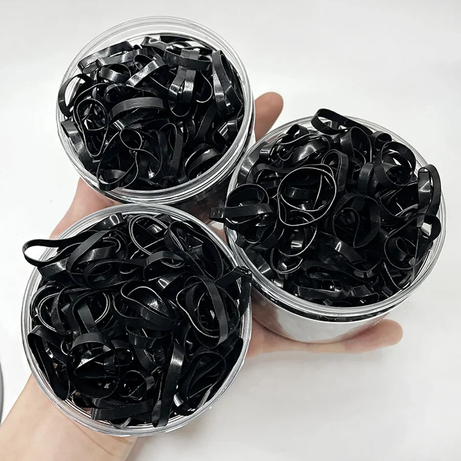 100-1000Pcs Black Disposable Rubber Band Elastic Hair Bands Girls Headband Children Ponytail Holder Bands Kids Hair Accessories thumbnail 4