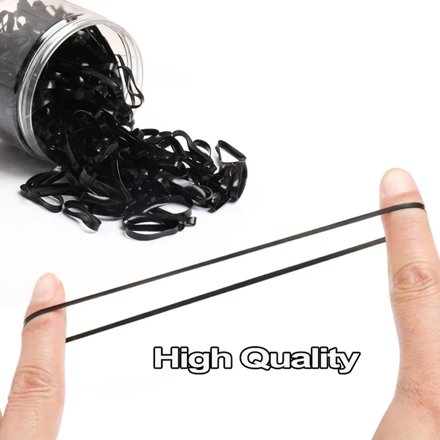 100-1000Pcs Black Disposable Rubber Band Elastic Hair Bands Girls Headband Children Ponytail Holder Bands Kids Hair Accessories thumbnail 5