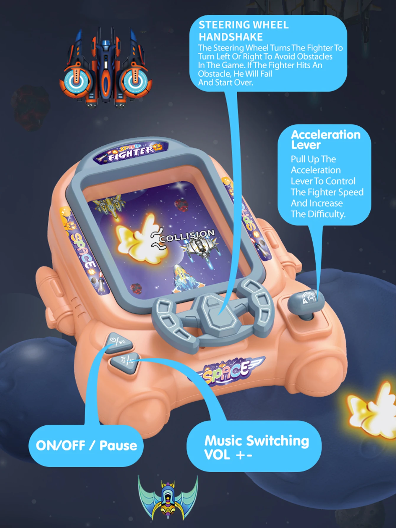Challenge Game Console Toys Puzzle Tabletop Game Simulation Sound Effect Acceleration for 3+ Child Not Include Batteries thumbnail 4