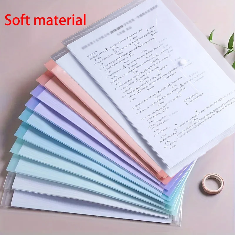 10/30pcs Transparent and Colorful File Envelopes Plastic Folders Office School Home A4 Letter Organizing Papers Storage Tool thumbnail 5