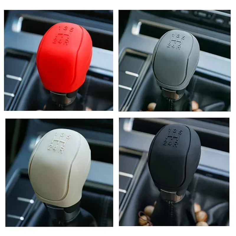 Car Manual Gear Shift Knob Cover Silicone Anti-slip Grip Covers Manual Handle Silicone Protection Auto Interior Accessories thumbnail 3
