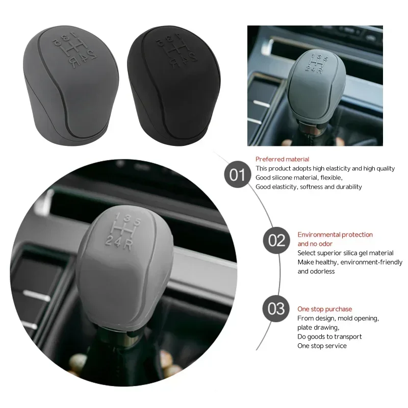 Car Manual Gear Shift Knob Cover Silicone Anti-slip Grip Covers Manual Handle Silicone Protection Auto Interior Accessories thumbnail 4