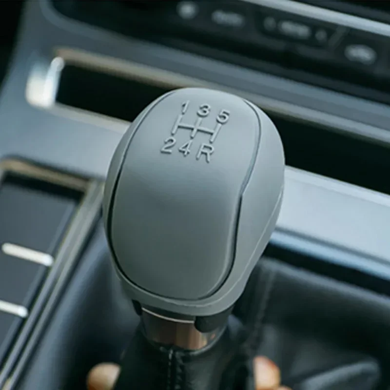 Car Manual Gear Shift Knob Cover Silicone Anti-slip Grip Covers Manual Handle Silicone Protection Auto Interior Accessories thumbnail 2