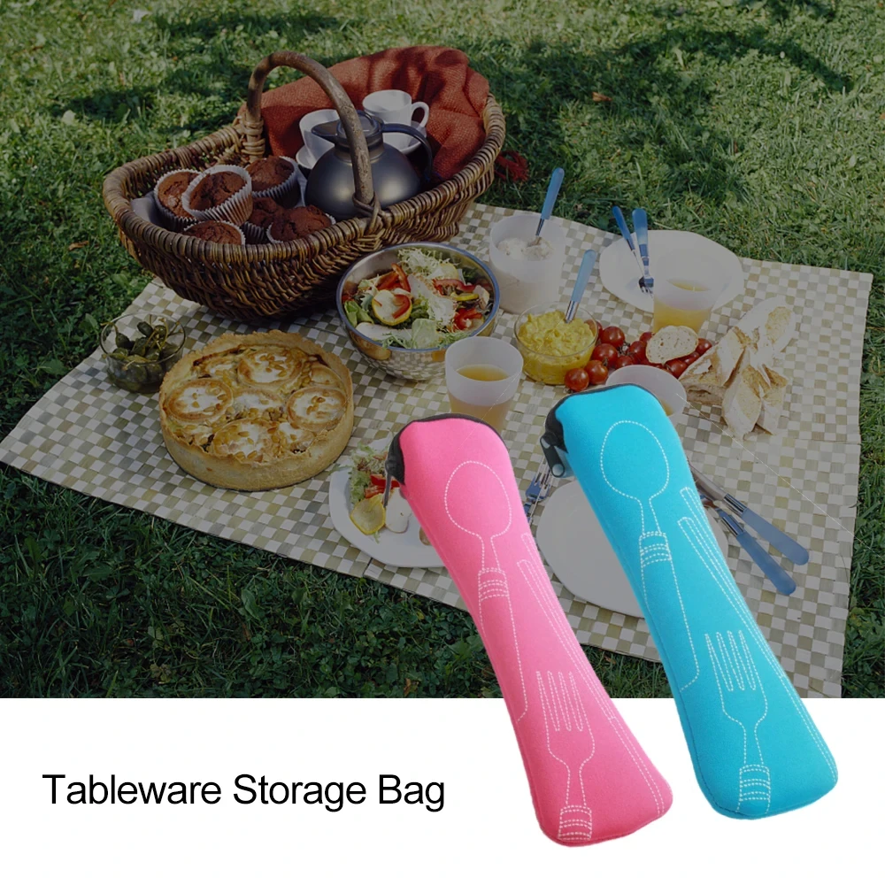 1PC Portable Cutlery Bag Cutlery Bag Cutlery Bag Travel Packaging Storage Box Cutlery Picnic Fork Spoon Bag thumbnail 2