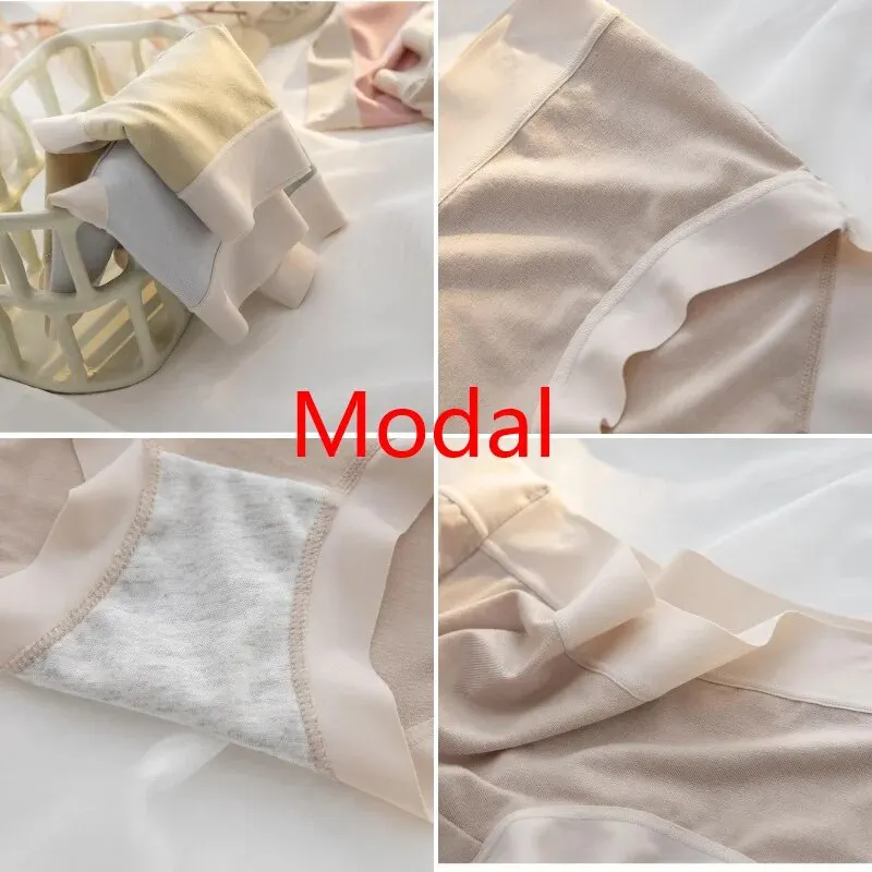 4Pcs/Set Women's Panties Modal Underwear Female Comfortable Seamless Sexy Lingerie Intimates Underpants Briefs Girls Solid M-XL thumbnail 5