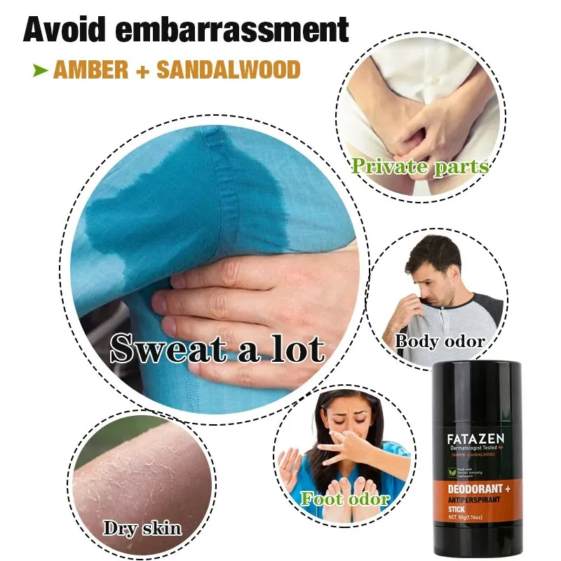 Deodorant Antiperspirant Stick Natural Amber Sandalwood Fragrance Sweat Odor Balm Deodorant Stick 50ml thumbnail 2