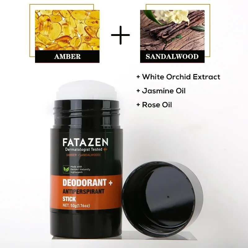 Deodorant Antiperspirant Stick Natural Amber Sandalwood Fragrance Sweat Odor Balm Deodorant Stick 50ml thumbnail 3