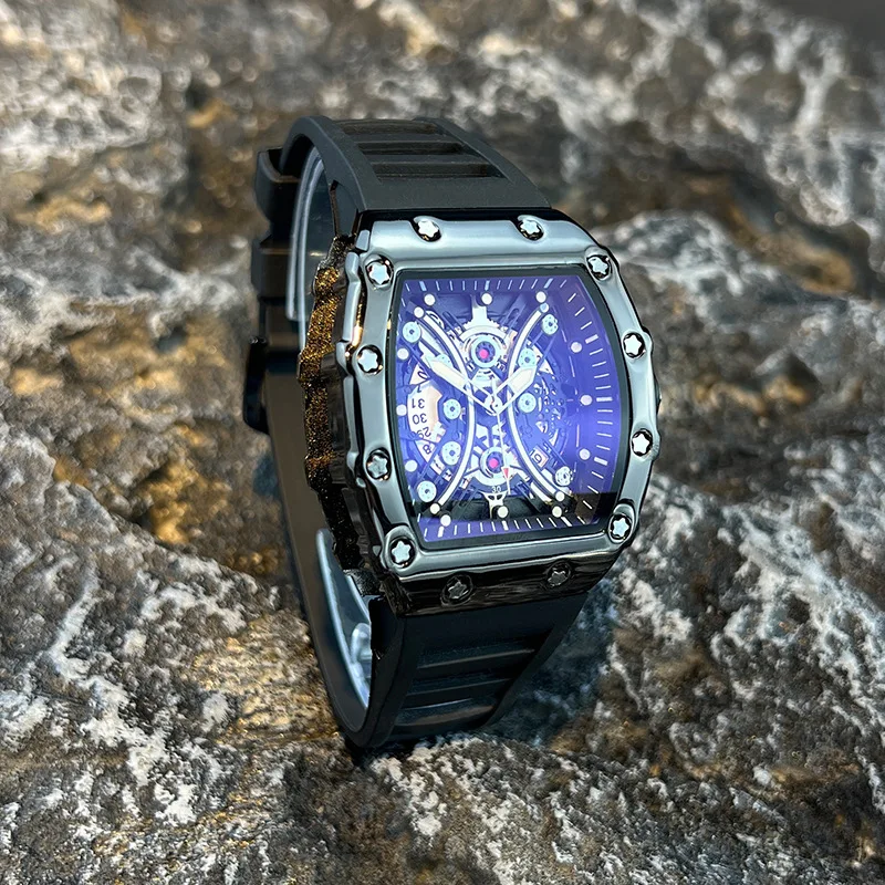 Men's Watch Light Luxury Brand Wine Barrel dial Fashionable Night Glow Sports Watch Calendar Clock Reloj L146 thumbnail 6