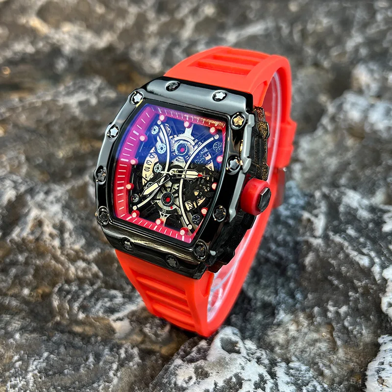 Men's Watch Light Luxury Brand Wine Barrel dial Fashionable Night Glow Sports Watch Calendar Clock Reloj L146 thumbnail 4