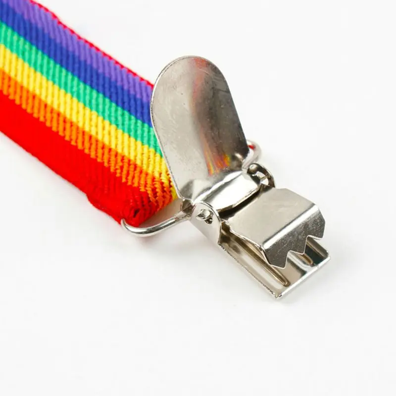 Boys Girls Rainbow Strap Clip Colorful Striped Suspender Adjustable Suspender For Kids thumbnail 5