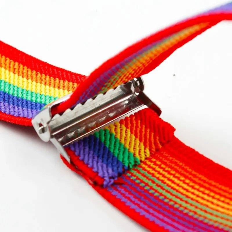 Boys Girls Rainbow Strap Clip Colorful Striped Suspender Adjustable Suspender For Kids thumbnail 3