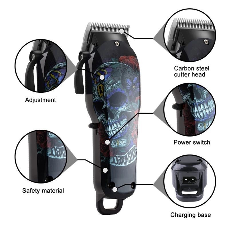 Kemei Cordless hair clipper professional hair trimmer men electric powerful beard hair cutting machine lithium battery 100v-240v thumbnail 4